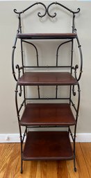 Wrought Iron & Wood 4 Tier Stand