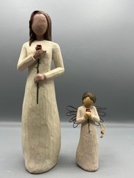 Willow Tree 2002/2003 Resin Figurines - Love & Loving Angel - 2 Total