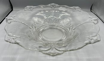Indiana Glass Co. Etched Floral Pattern Bowl