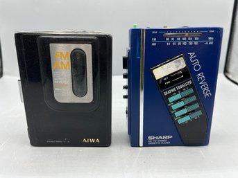 Aiwa/Sharp AM/FM Radio Cassette Players - 2 Total