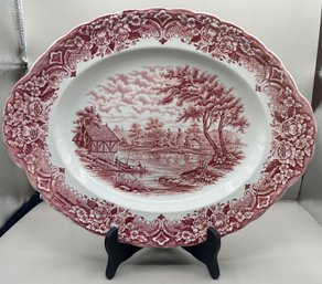 Staffordshire Ironstone Transferware Platter - Made In England