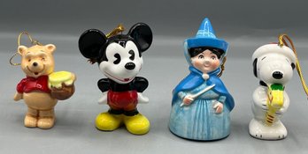 Disney Hand Painted Ornaments - 4 Total