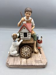 Norman Rockwell 1979 - A Doll House For Sis - Porcelain Figurine - Made In Japan