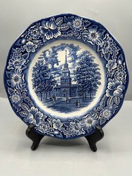 Staffordshire Ironstone Liberty Blue Pattern Plate - Made In England