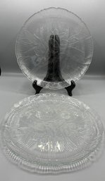 Arcoroc Glass Floral Pattern Plate Set - 11 Total