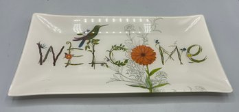 Decorative Glass Welcome Pattern Tray