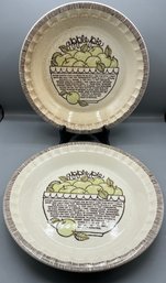 Jeanette Co. Royal China Apple Pie Recipe Pie Bowls - 2 Total