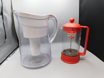 Brita Pitcher & French Coffee Press, 2 Piece Lot