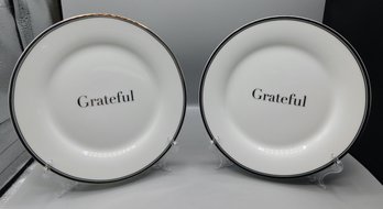 William Sonoma 'Grateful' Plates, 2 Piece Lot