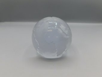 Frosted Etched Glass World Globe 1979