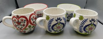 Anthropologie By Biscuit Mugs & Bowls 5pcs