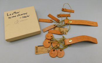 Two Leather Wine Tag Sets