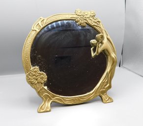 Brass Art Nouveau Lady Mirror