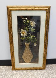 Floral Tin Relief Art Framed 17.25' X 30'