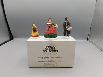 Department 56 Dickens Village 'The Spirit Of Giving' 3 Hand Painted Porcelain Figurines