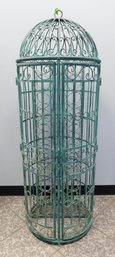 Wrought Iron Bird Cage Wine Rack, 56' Tall