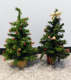 Lot Of 2 Light Up Christmas Trees