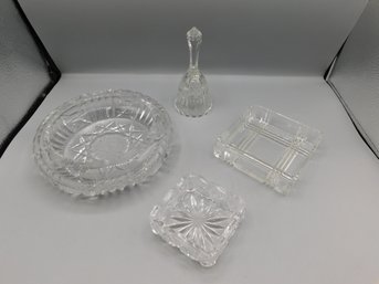 Lot Of Glass Dishes & Bell