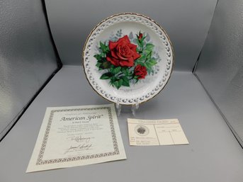 The Hamilton Collection Decorative Rose Plates, 2 Piece Lot