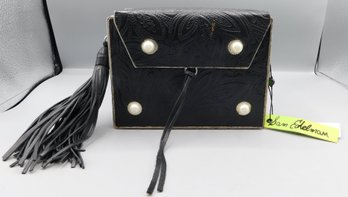 NWT Sam Edelman Black Gianna Metal Box Crossbody Bag