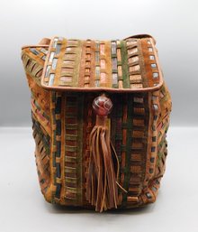 Sharif USA Leather & Suede Woven Shoulder Bag