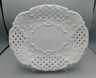 Porcelain White Lattice Serving Platter Tray