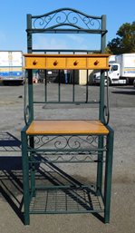 Wrought Iron & Wood Bakers Rack