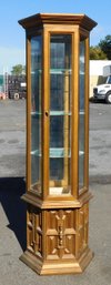 Wooden & Glass Light Up Curio Cabinet - Not Tested