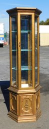 Wooden & Glass Light Up Curio Cabinet