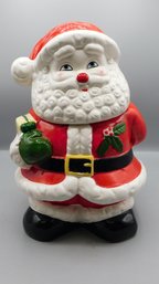 Oggi 1990s Ceramic Hand Painted Santa Claus Cookie Jar