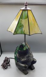 Tiffany Style Stained Glass Frog Lamp, Not Tested