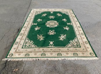 Beige & Green Rug 94.5' X 128'