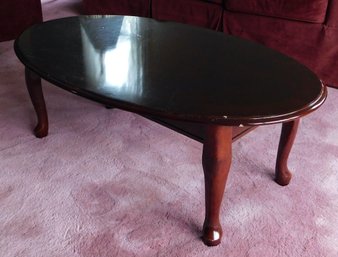 Wooden Oval Table Queen Anne Style