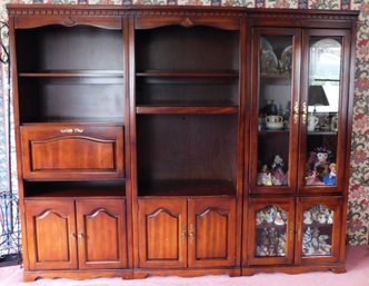 Solid Wood Lighted Entertainment Center 3 Pieces - Works