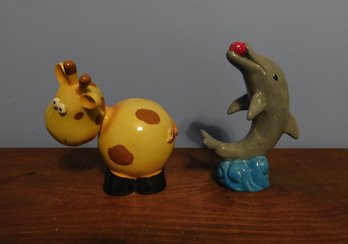 Ceramic Giraffe & Dolphin