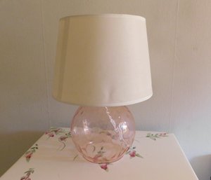 Pink Glass Table Lamp