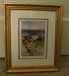 Maurie Caswell 'Rose Walk' Print Framed