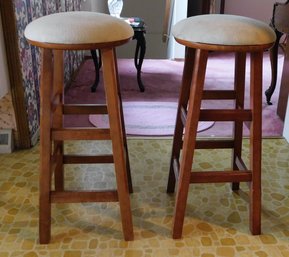 Fabric Top Bar Stools 2 Pieces