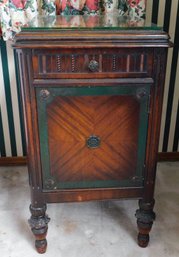 Antique French Glass Top End Table