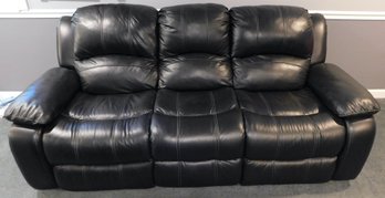 Black Leather Double Rocking & Reclining Couch