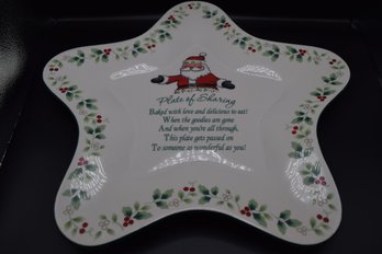 Pfaltzgraff 'plate Of Sharing' Ceramic Star Shaped Christmas Plate