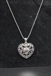 Cookie Lee Silver Tone Heart Necklace