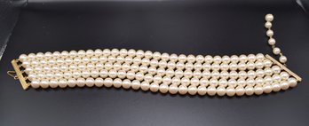 5 Layer Faux Pearl Choker Necklace