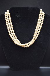 3 Layer Faux Pearl Choker Necklace