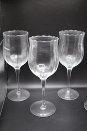 Scalloped Wine Glasses - 4 Piece Lot