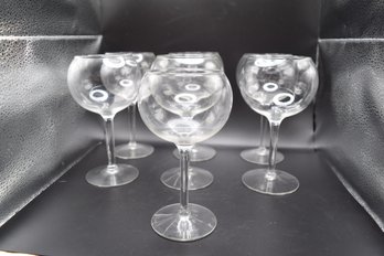 Crystal Red Wine Glasses - 7 Piece Lot