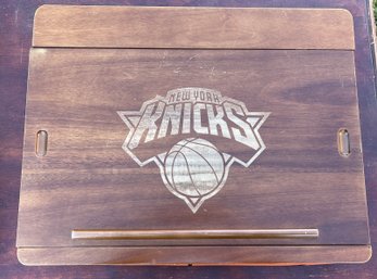 NY Knicks Wooden Cushioned Laptop Cushion With Storage Slot