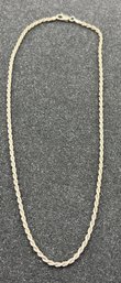 925 Silver Rope Style Necklace - .26 OZT Total - Made In Italy