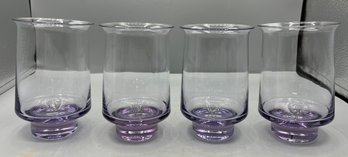 Purple Base Cocktail Drinking Glasses - 8 Total