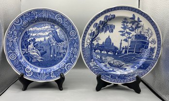 Spode Blue Room Collection - Rome 1811/woodman 1816 - Dish Set - 2 Total
